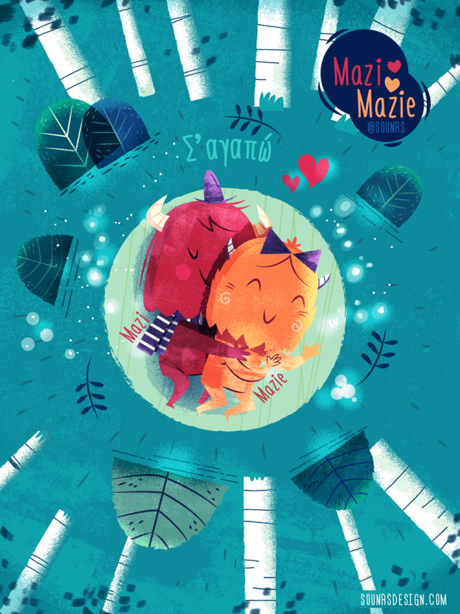 Mazi & Mazie, love illustrations1