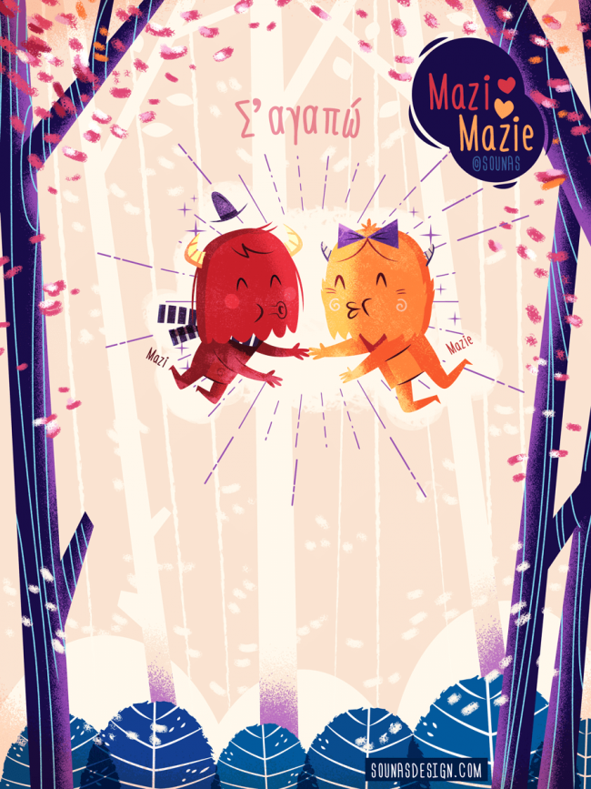 Mazi & Mazie, love illustrations4