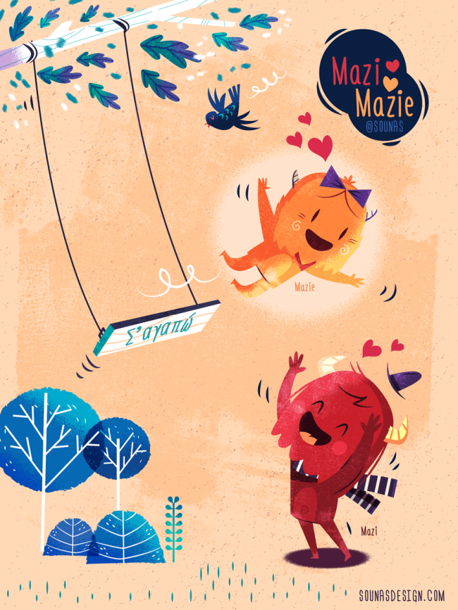 Mazi & Mazie, love illustrations7